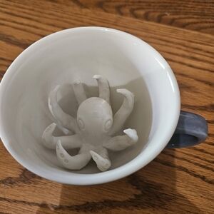 White and Gray Octopus Mug